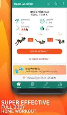 Home workouts & Gymnastics android App screenshot 3